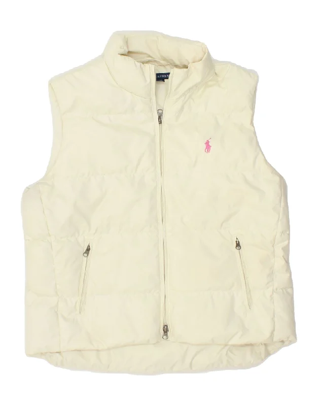 women's waistcoats for autumnwomen's waistcoats for autumnRALPH LAUREN Womens Padded Gilet UK 14 Medium Off White Polyester