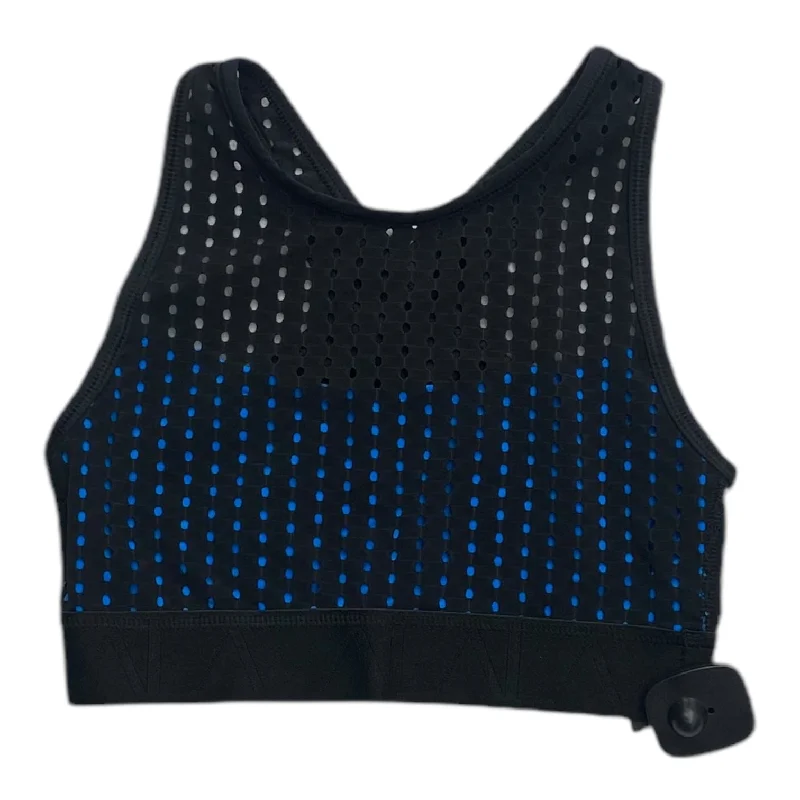 n sports bra – Sports bra made from eco-friendly, cruelty-free materials, suitable for ethical consumers.Sports bra with removable padding – Sports bra with padding that can be removed or adjusted for customized support and shape.Athletic Bra By Cmc In Black & Blue, Size: S